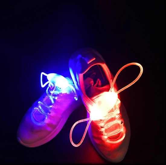 カスタムロゴ LED 暗闇で光る靴ひも点滅 LED パーティー靴ひもプロモーション用